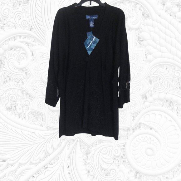 Susan Graver Style (Large) Black "Plushknit" Sweater - NWT - Picture 1 of 3